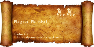 Migra Mendel névjegykártya